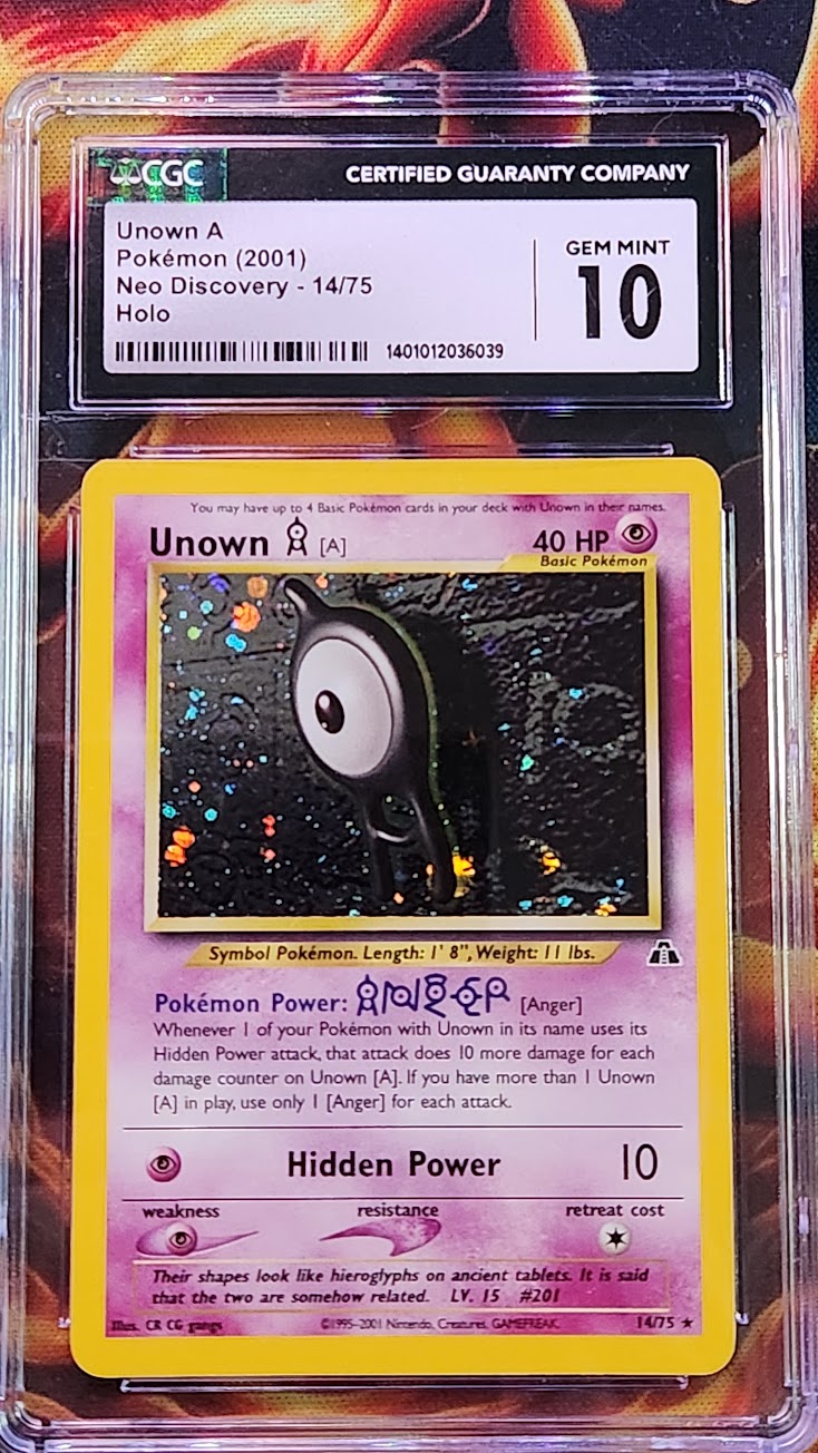 Unown A Holo - Neo Discovery 14/75 CGC Gem Mint 10