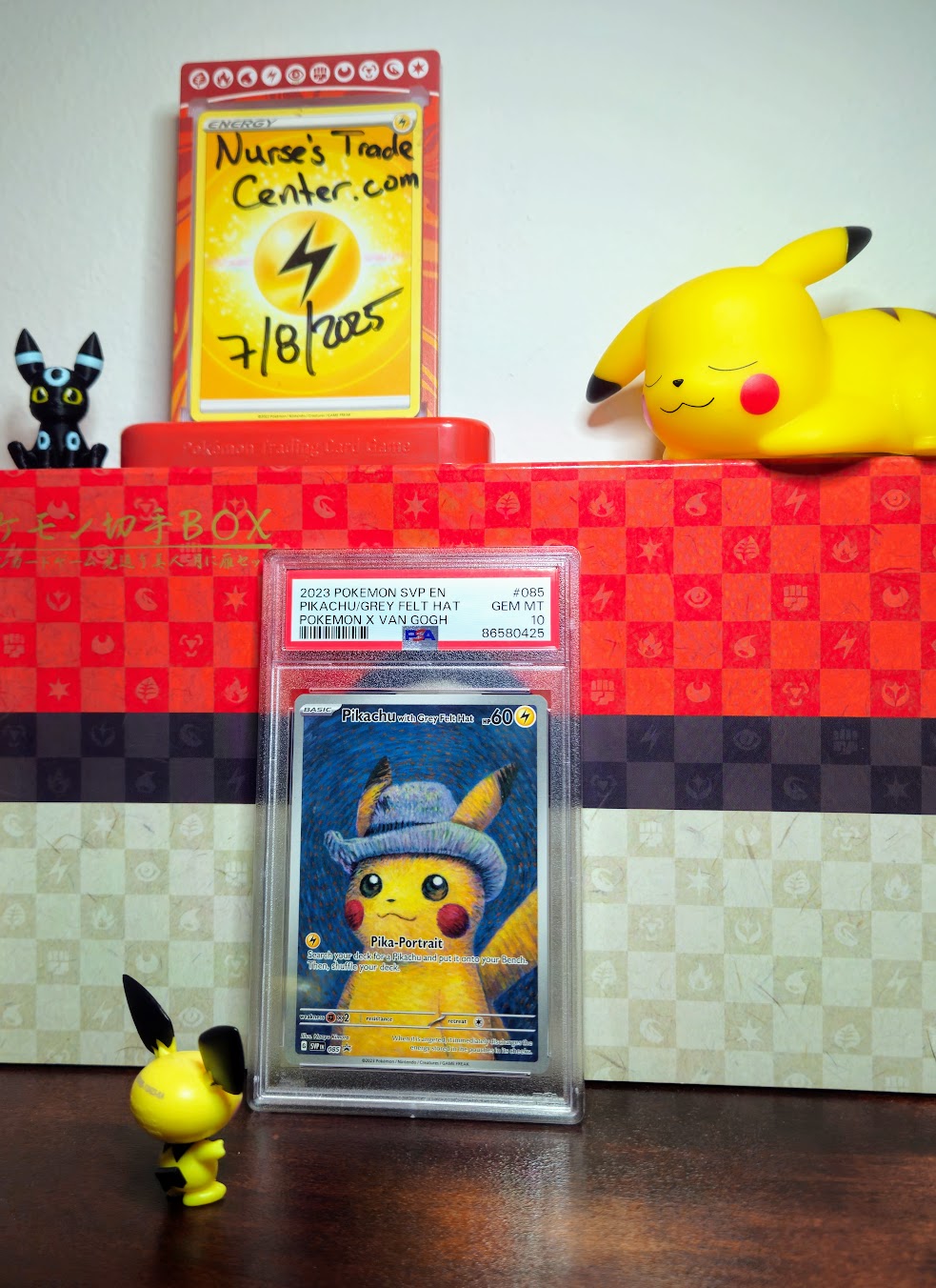 PSA 10 GEM MINT) Pikachu with Grey Felt Hat – Van Gogh
