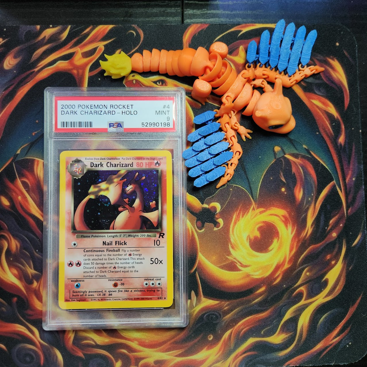 Dark Charizard Holo Unlimited #4 - Team Rocket Set (2000) - PSA Mint 9