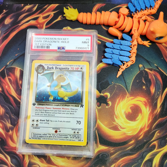Dark Dragonite #5/82 1st Edition w/ SWIRL - Team Rocket Set (2000) - PSA Mint 9